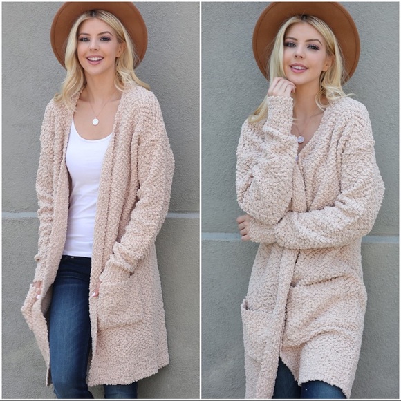✨LAST ONE ✨Taupe popcorn Cardigan - Picture 2 of 3